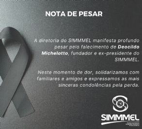 Nota de pesar, falecimento do fundador e ex-presidente do SIMMMEL Deocildo Michelotto